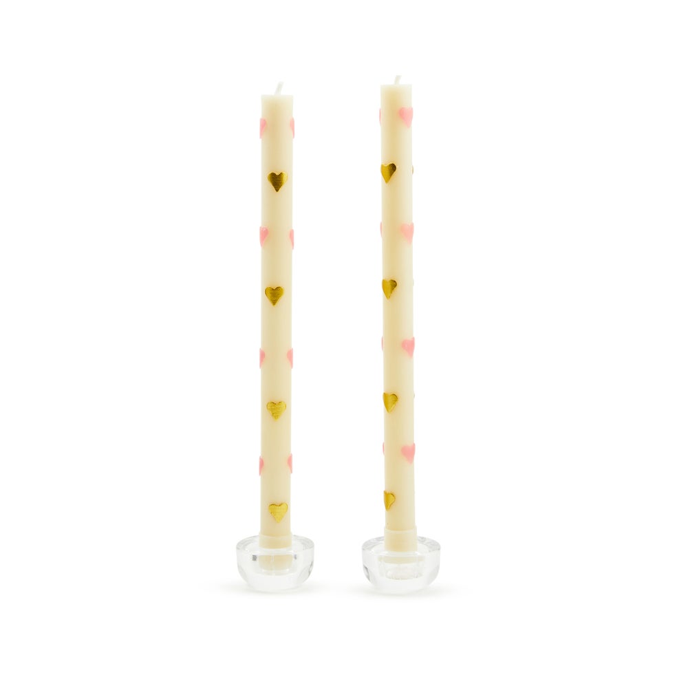 MACKENZIE-CHILDS Mackenzie-chilllds Heart Dinner Candles, Set of 2 - Image 2