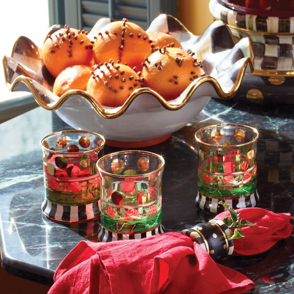 Check Medium Ceramic Fluted Serving Bowl - Image 2