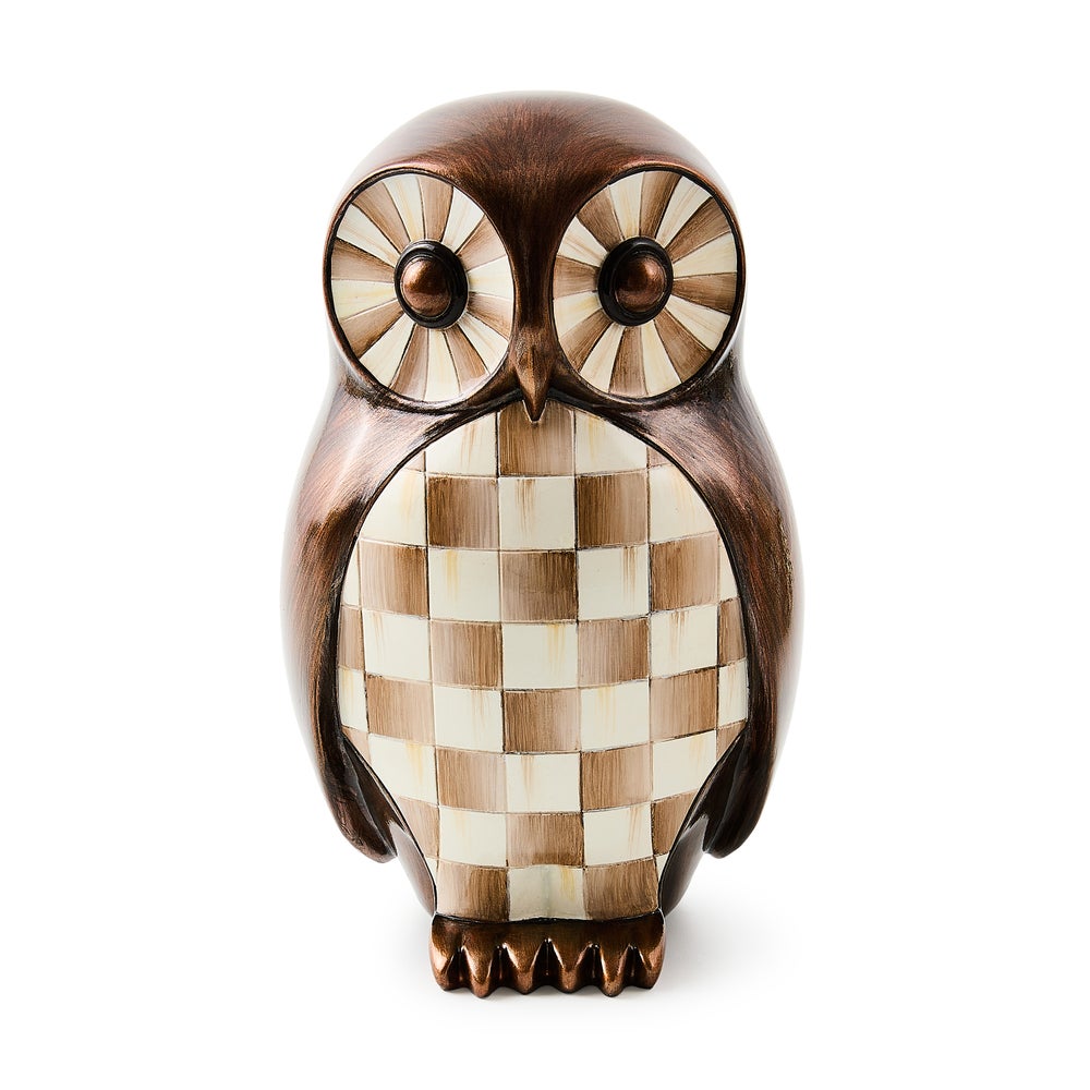 MACKENZIE-CHILDS Mackenzie-chilllds Mocha Check Owl