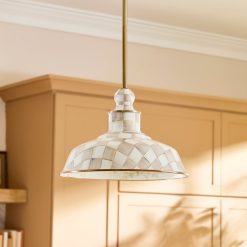 Alternative view of MACKENZIE-CHILDS Mackenzie-chilllds Mocha Check 12" Barn Pendant