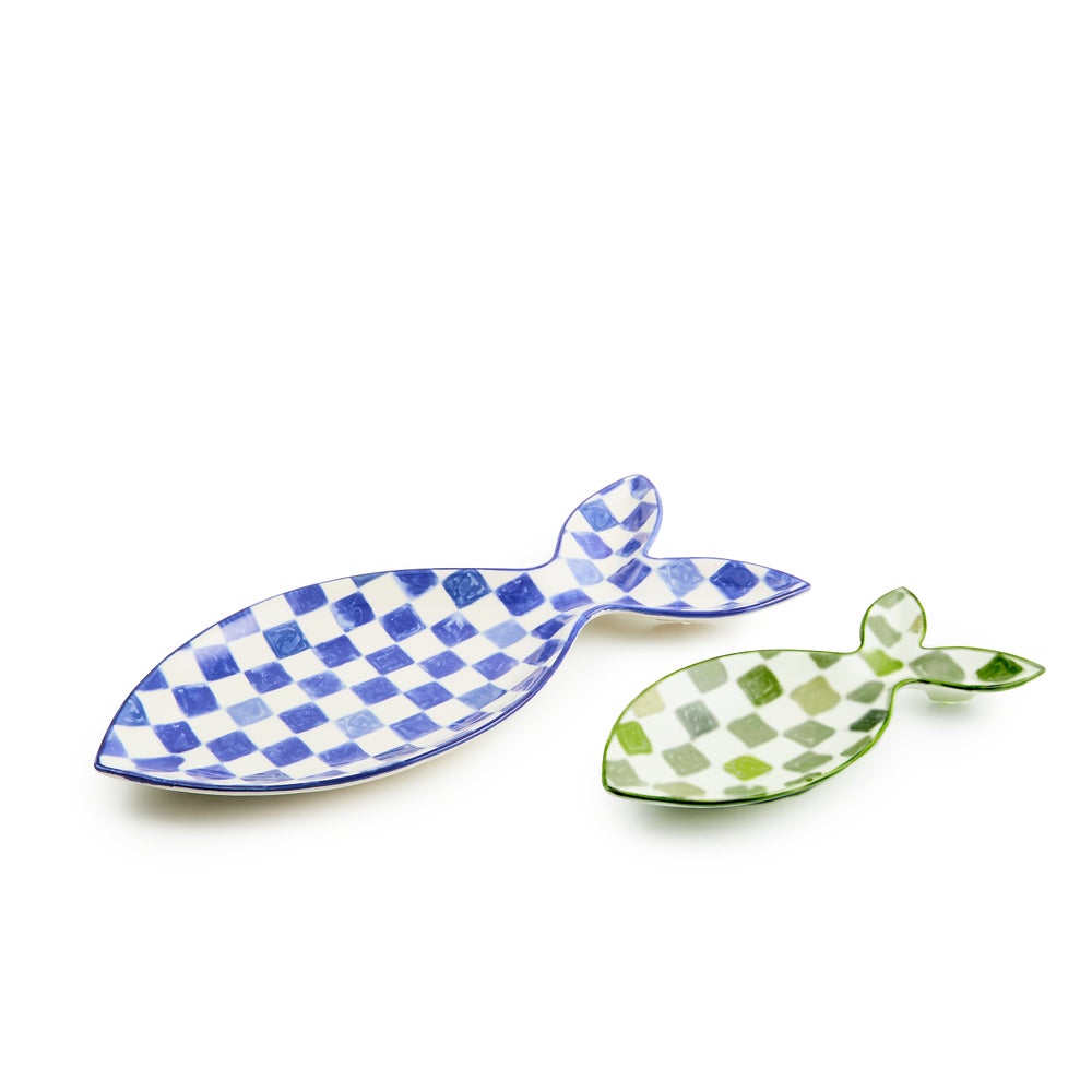 MACKENZIE-CHILDS Mackenzie-chilllds Go Fish Serving Platters, Set of 2 - Image 3