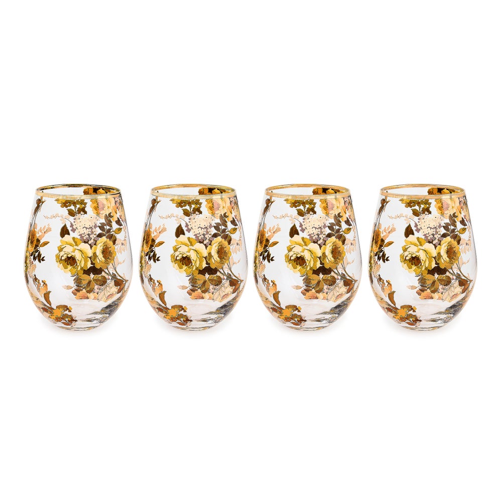Mackenzie-chilllds Wild Rose Glassware, Set of 4