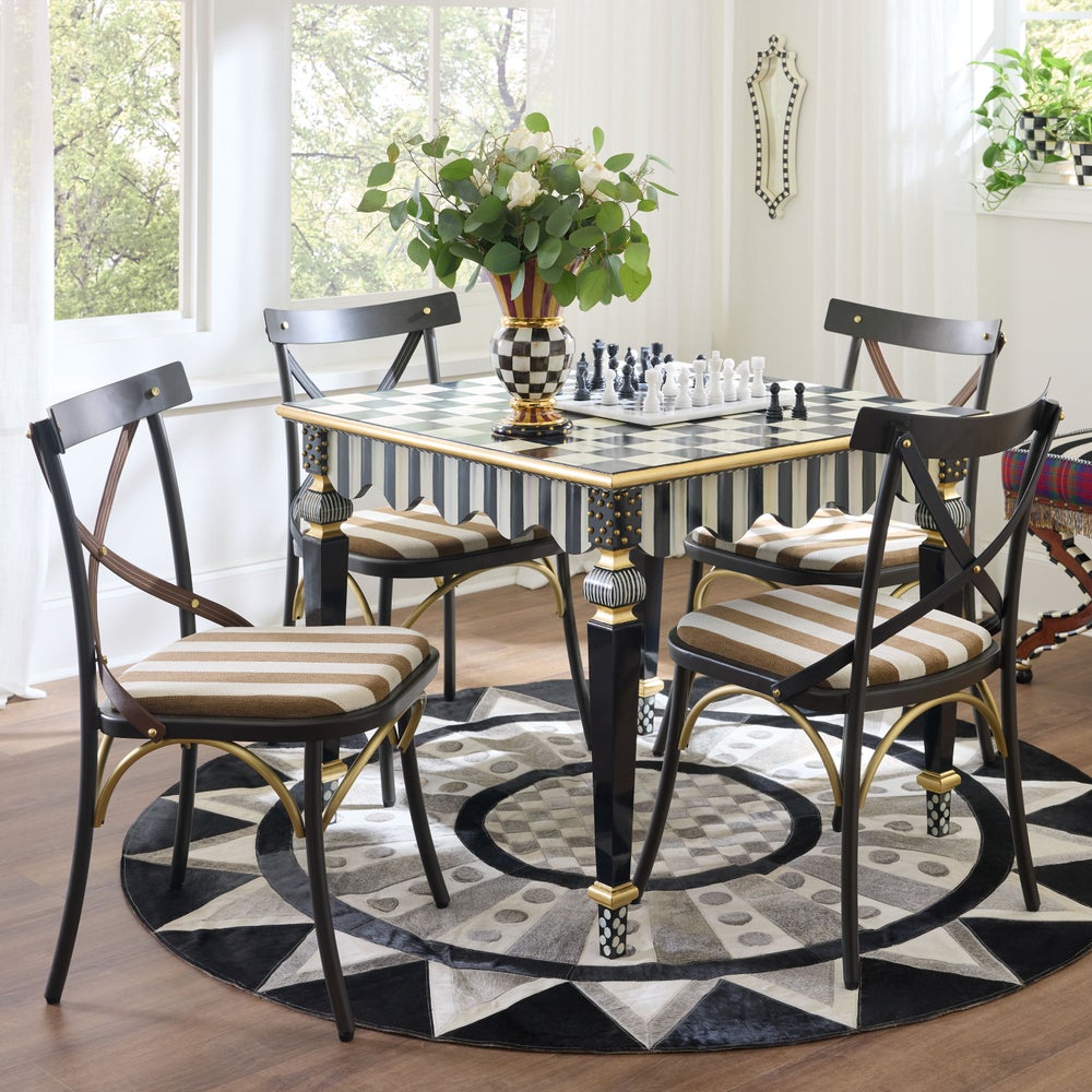 MACKENZIE-CHILDS Mackenzie-chilllds Flatiron Brown Stripe Dining Chair - Image 2