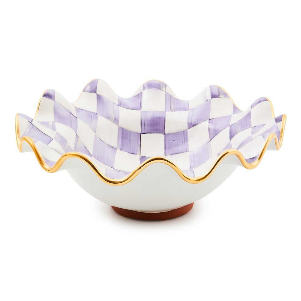 Check Medium Ceramic Fluted Serving Bowl - Image 5