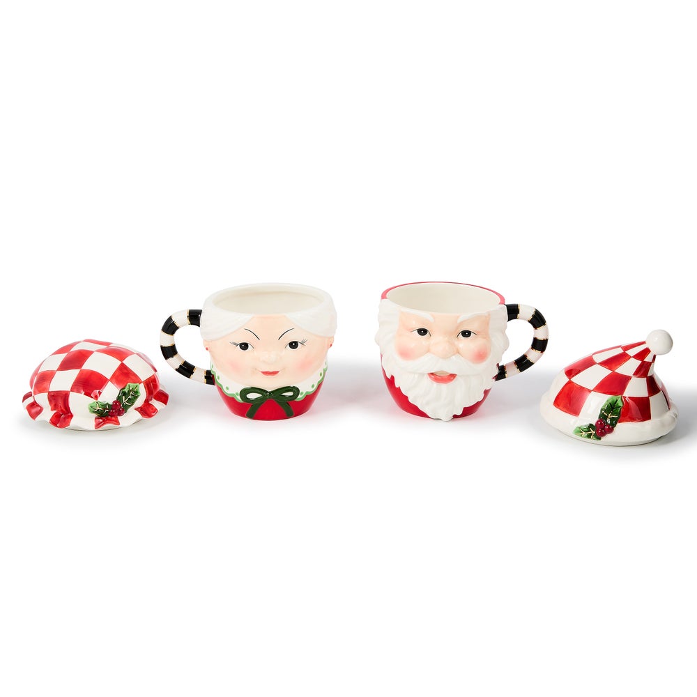Check It Out Mr. & Mrs. Claus Mugs, Set of 2 - Image 2
