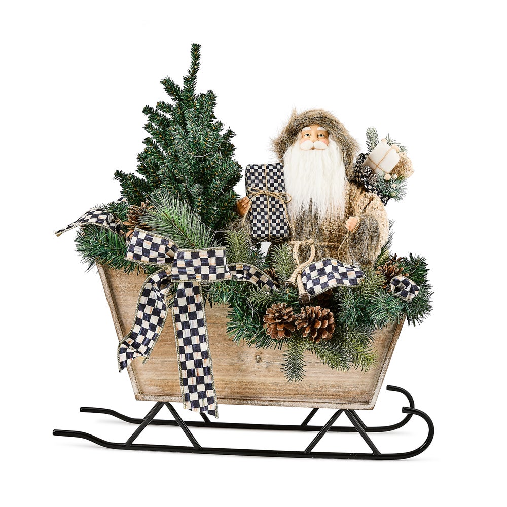 MACKENZIE-CHILDS Mackenzie-chilllds Farmhouse Illuminated Santa in Sleigh