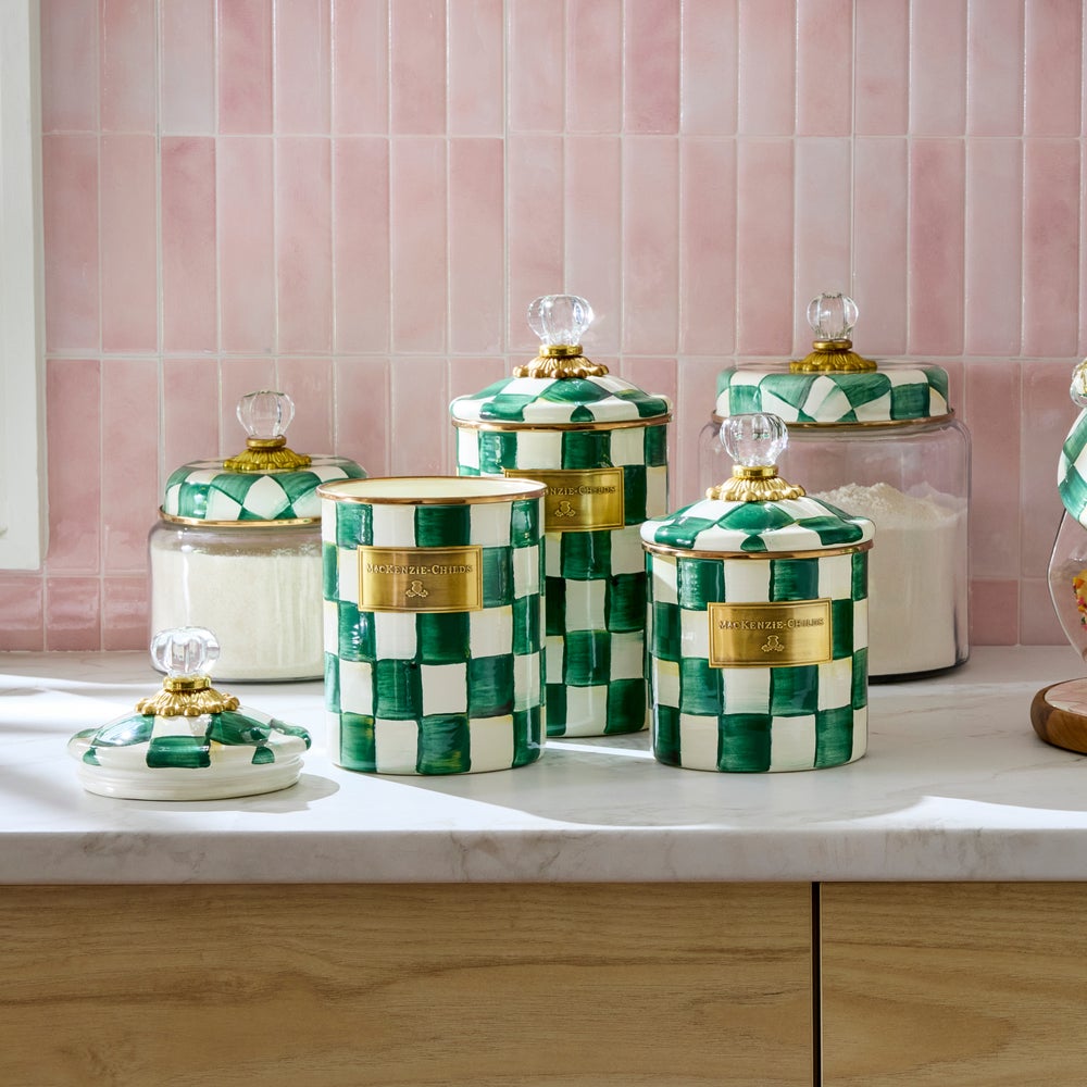 MACKENZIE-CHILDS Mackenzie-chilllds Emerald Check Kitchen Canisters - Image 10