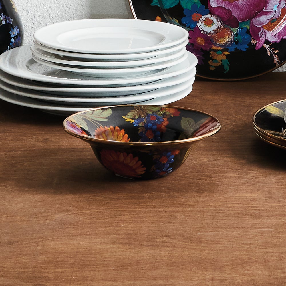 MACKENZIE-CHILDS Mackenzie-chilllds Floral Enamel Serving Bowl - Image 3