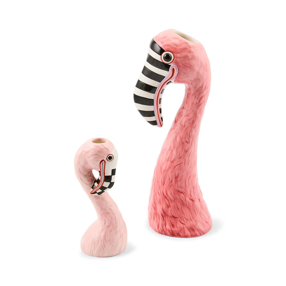 MACKENZIE-CHILDS Mackenzie-chilllds Patience Brewster Flamingo Ceramic Vase - Image 3