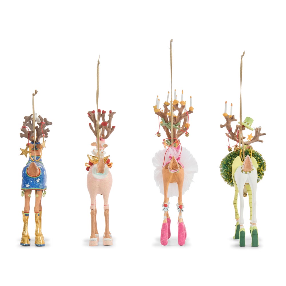 MACKENZIE-CHILDS Mackenzie-chilllds Patience Brewster Dash Away Reindeer Ornament Set-B - Image 5