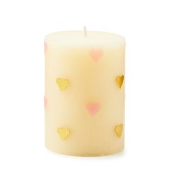 MACKENZIE-CHILDS Mackenzie-chilllds Pink Hearts 4" Pillar Candle