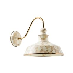 MACKENZIE-CHILDS Mackenzie-chilllds Mocha Check 12" Barn Sconce