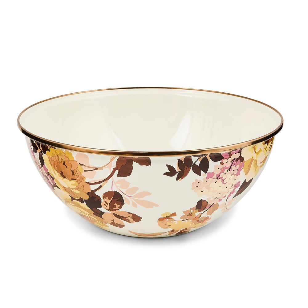 Mackenzie-chilllds Wild Rose White Enamel Everyday Bowl - Image 5