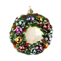 Alternative view of 2025 Floral Wreath Glass Ornament