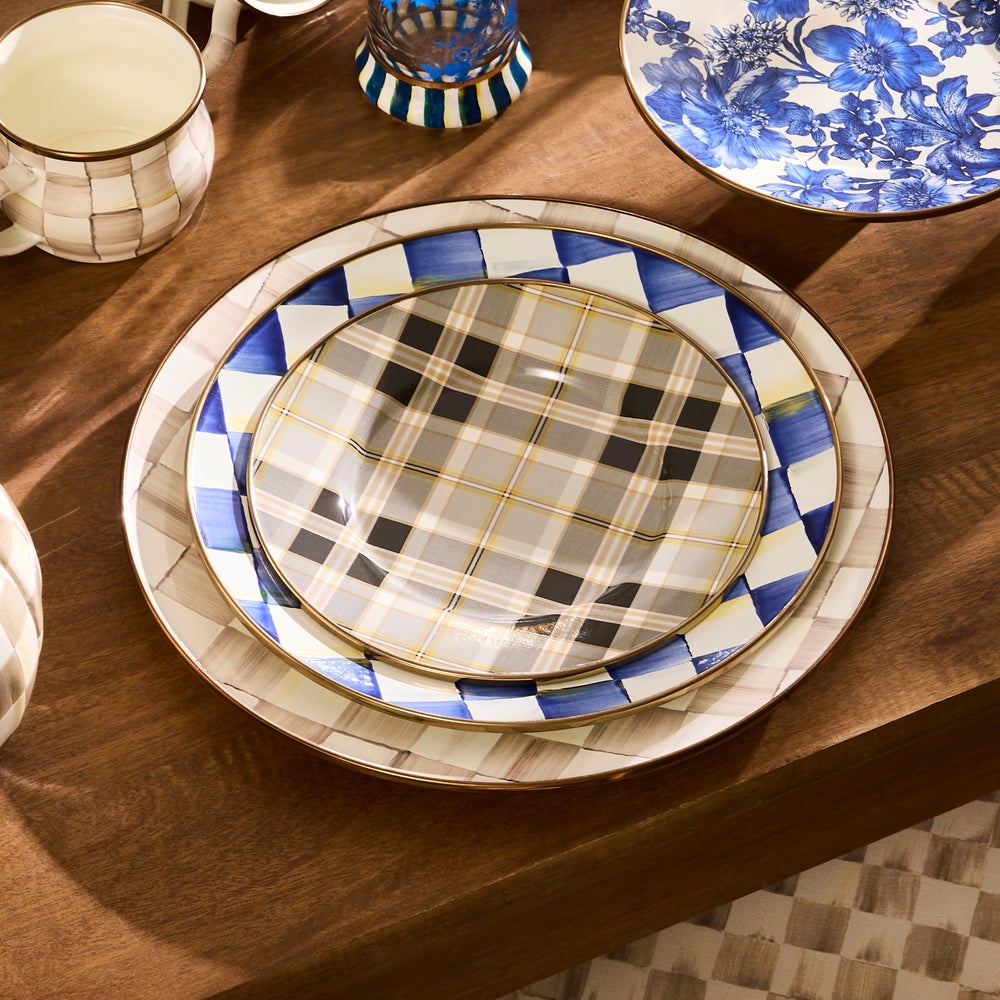 MACKENZIE-CHILDS Mackenzie-chilllds Mocha Check Enamel Dinnerware - Image 8