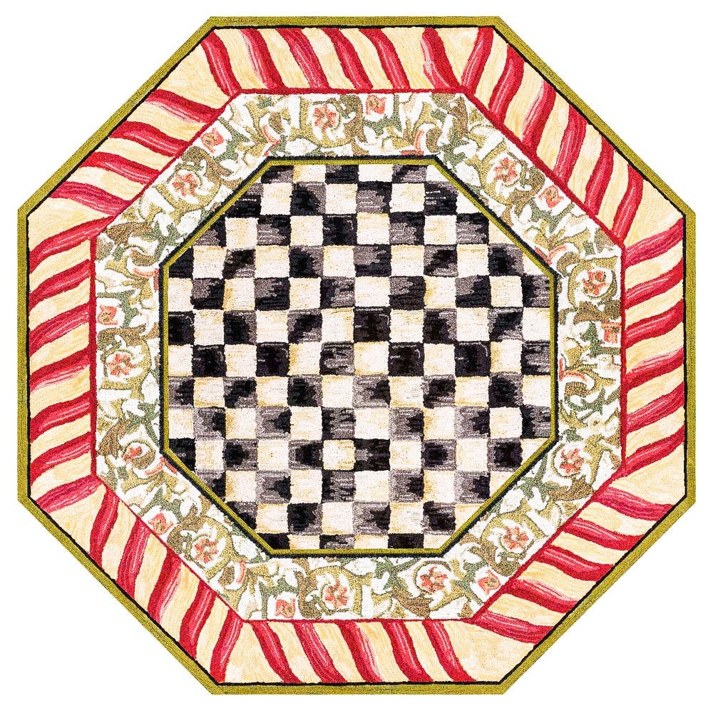 Courtly Check Red & Gold Washable Rug - Image 8