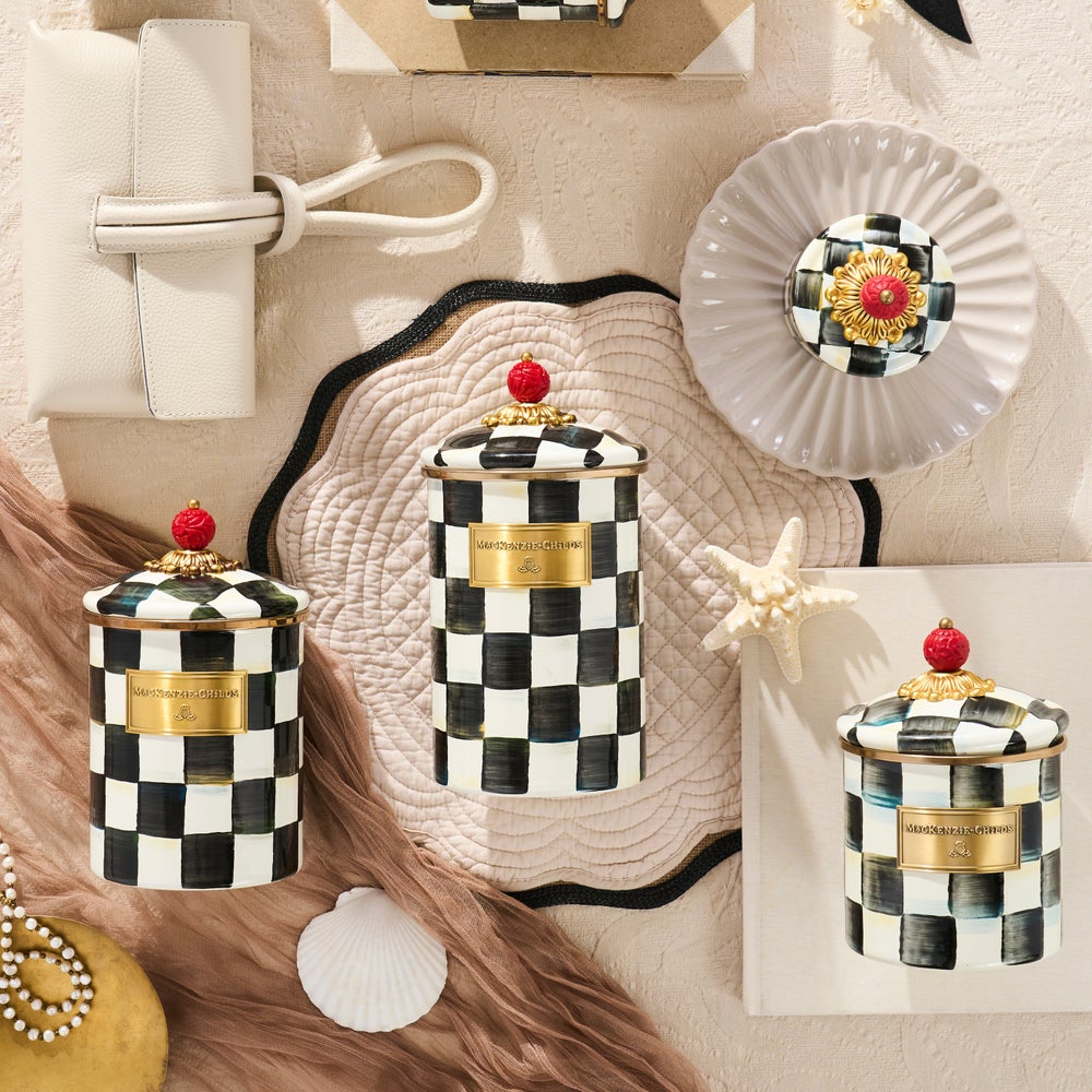 Courtly Check Enamel Canisters - Image 5