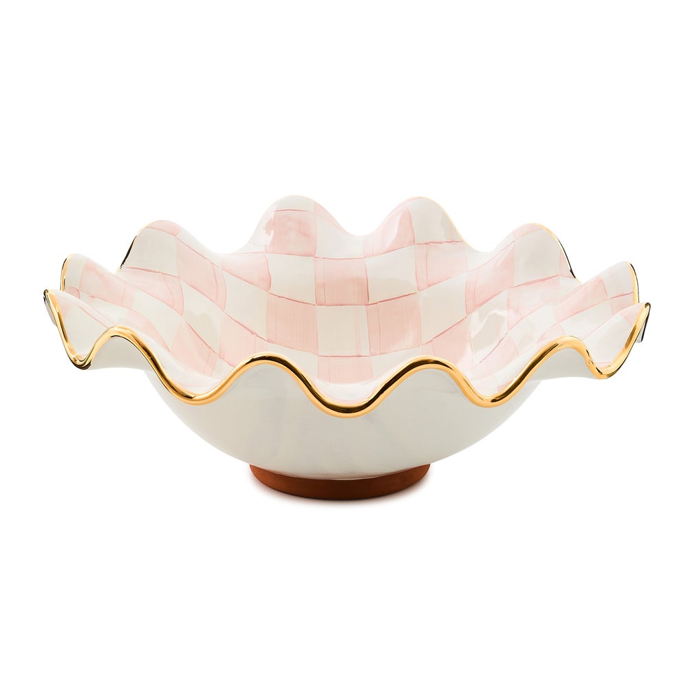 Check Medium Ceramic Fluted Serving Bowl - Image 4