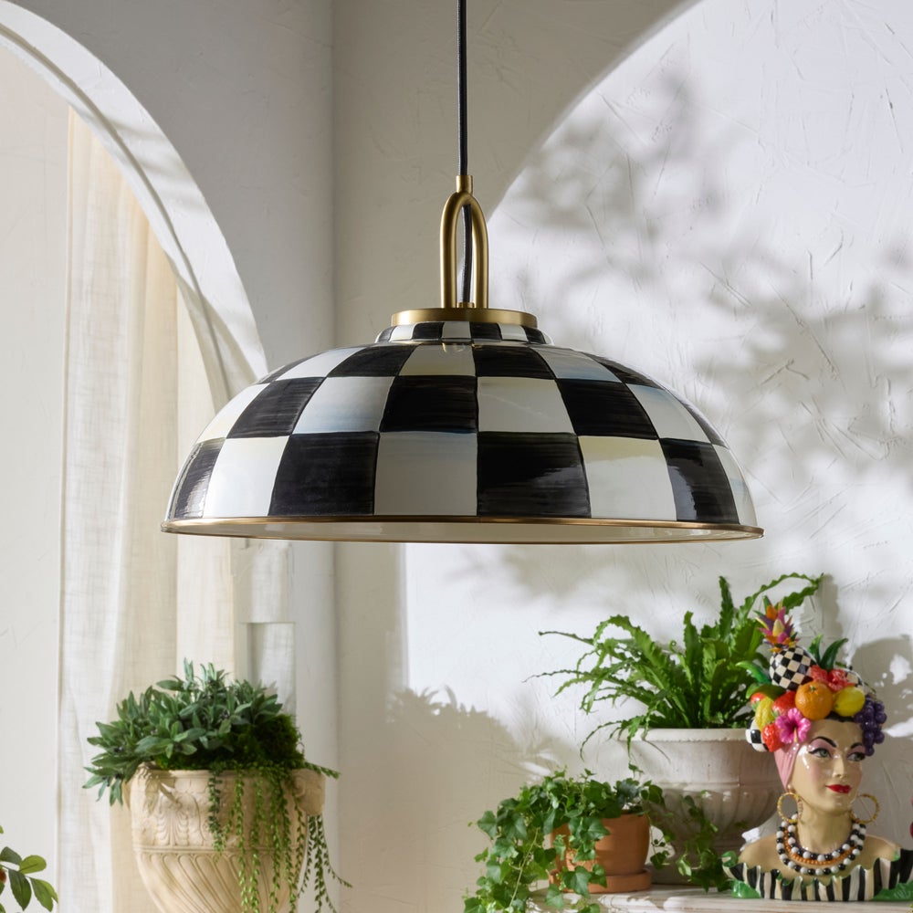 Courtly Check 18" Dome Pendant Lamp - Image 4