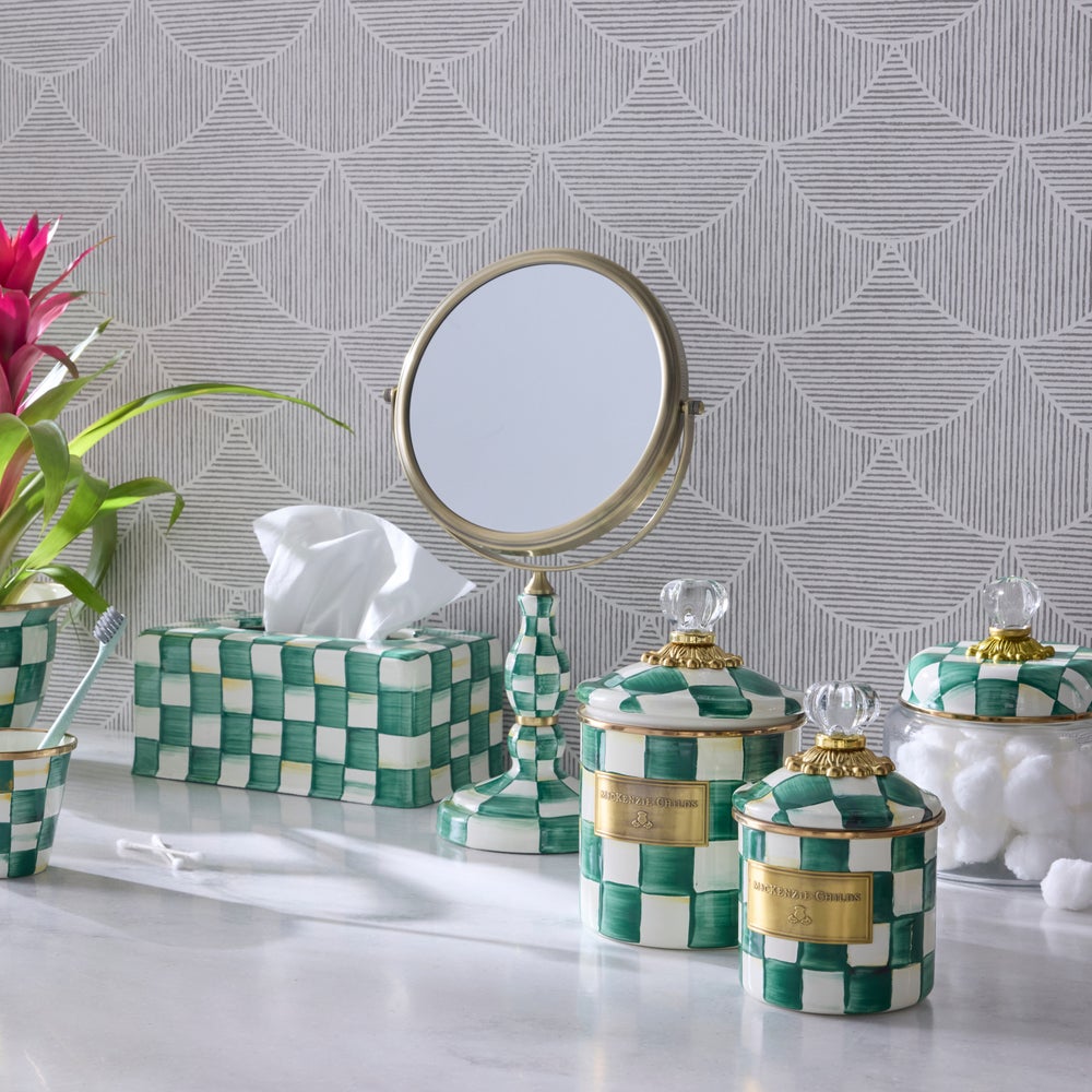 Emerald Check Enamel Bath Collection - Image 8
