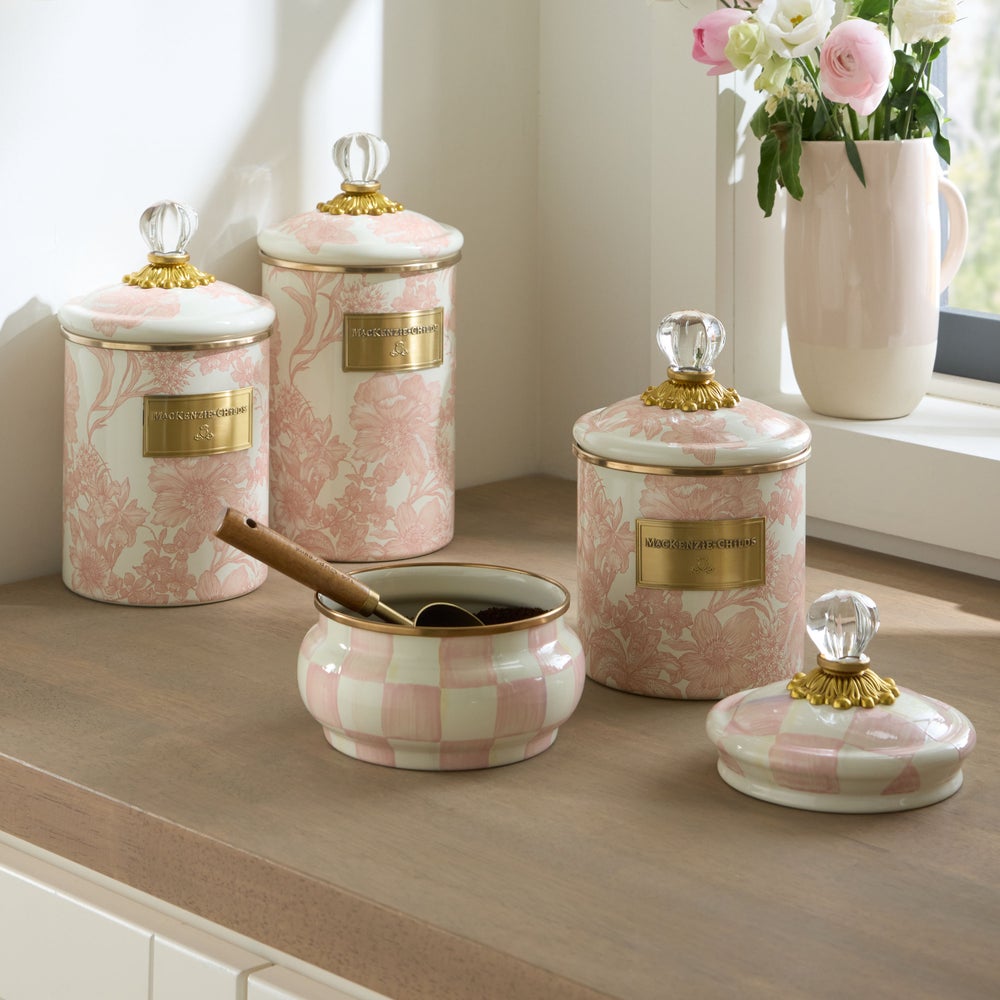 MACKENZIE-CHILDS Mackenzie-chilllds Rosy English Garden Enamel Canisters - Image 6