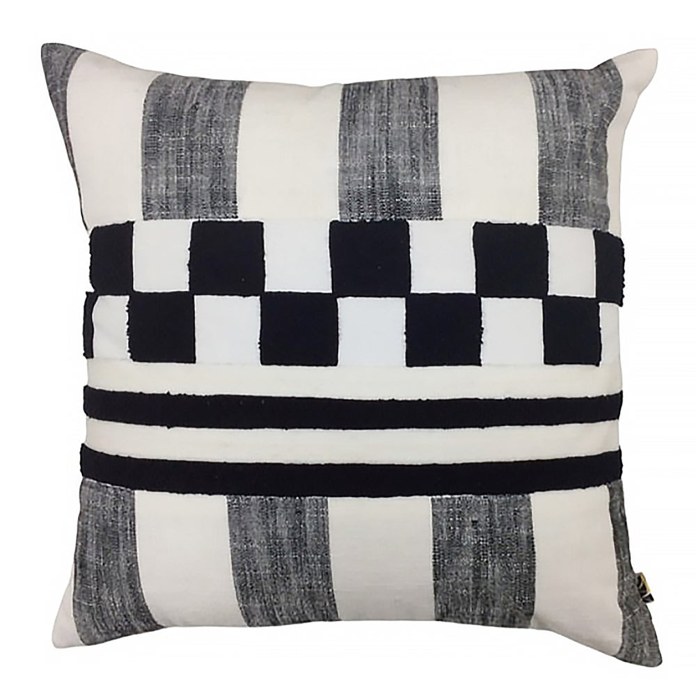 Checks and Stripes Throw Pillow - Image 2