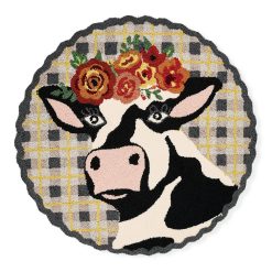 MACKENZIE-CHILDS Mackenzie-chilllds Farmhouse Frida Cowlo 3' Round Rug