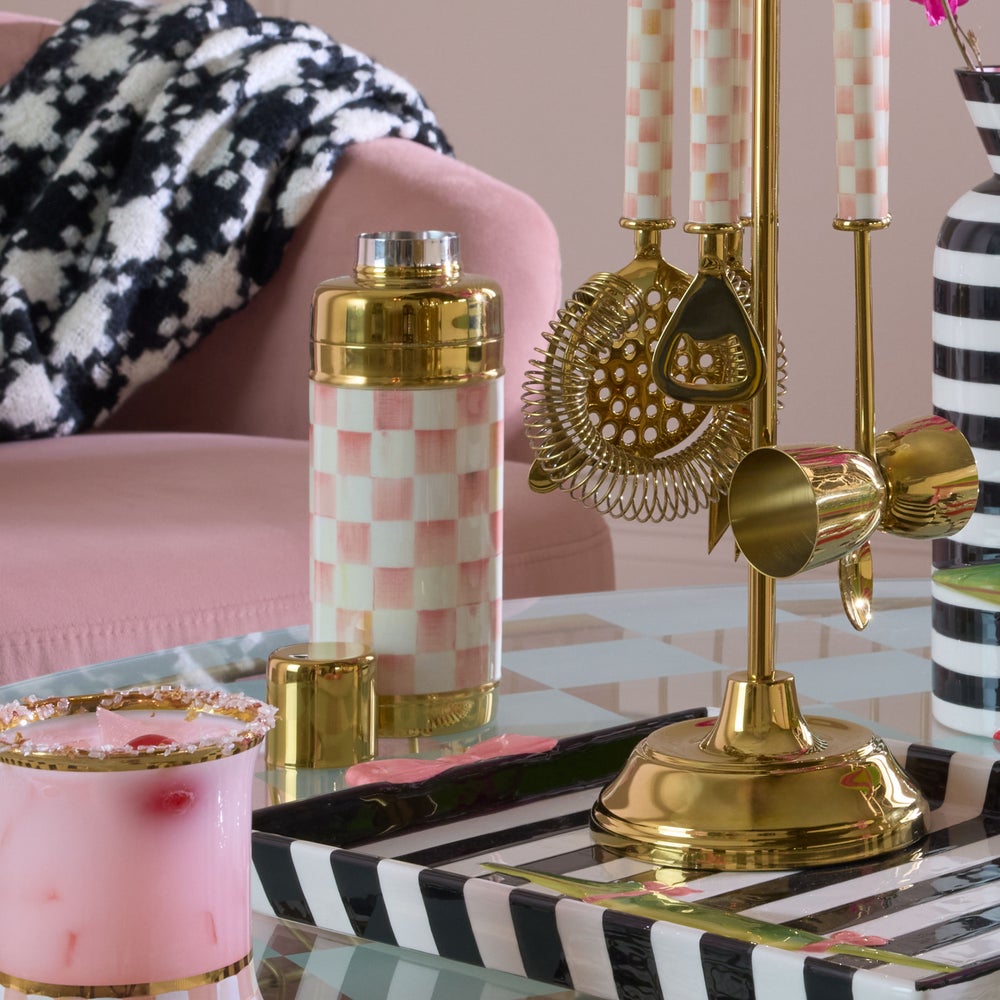 MACKENZIE-CHILDS Mackenzie-chilllds Rosy Check 3260 Barware - Image 12
