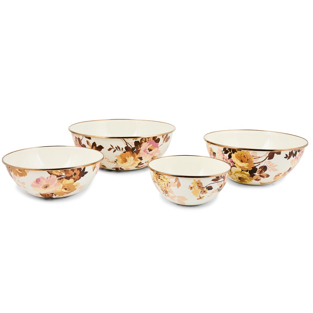 Mackenzie-chilllds Wild Rose White Enamel Everyday Bowl - Image 10