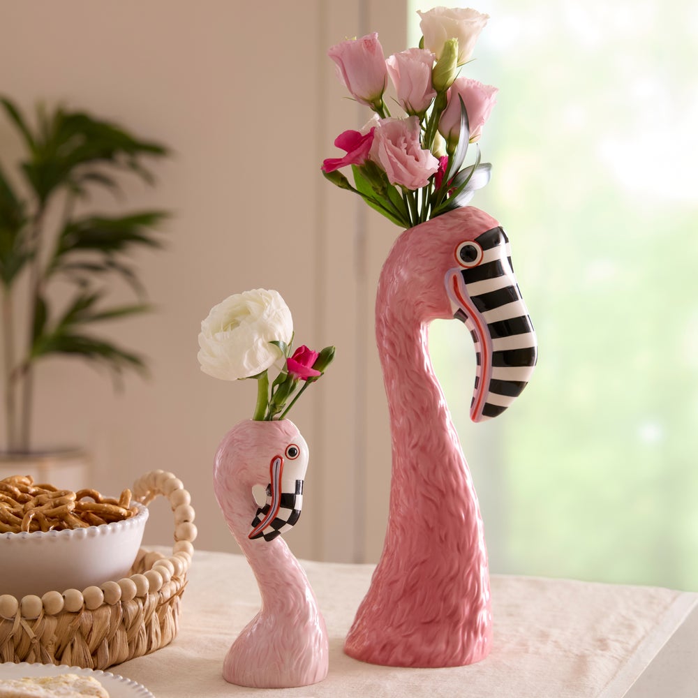 MACKENZIE-CHILDS Mackenzie-chilllds Patience Brewster Flamingo Ceramic Bud Vase - Image 5