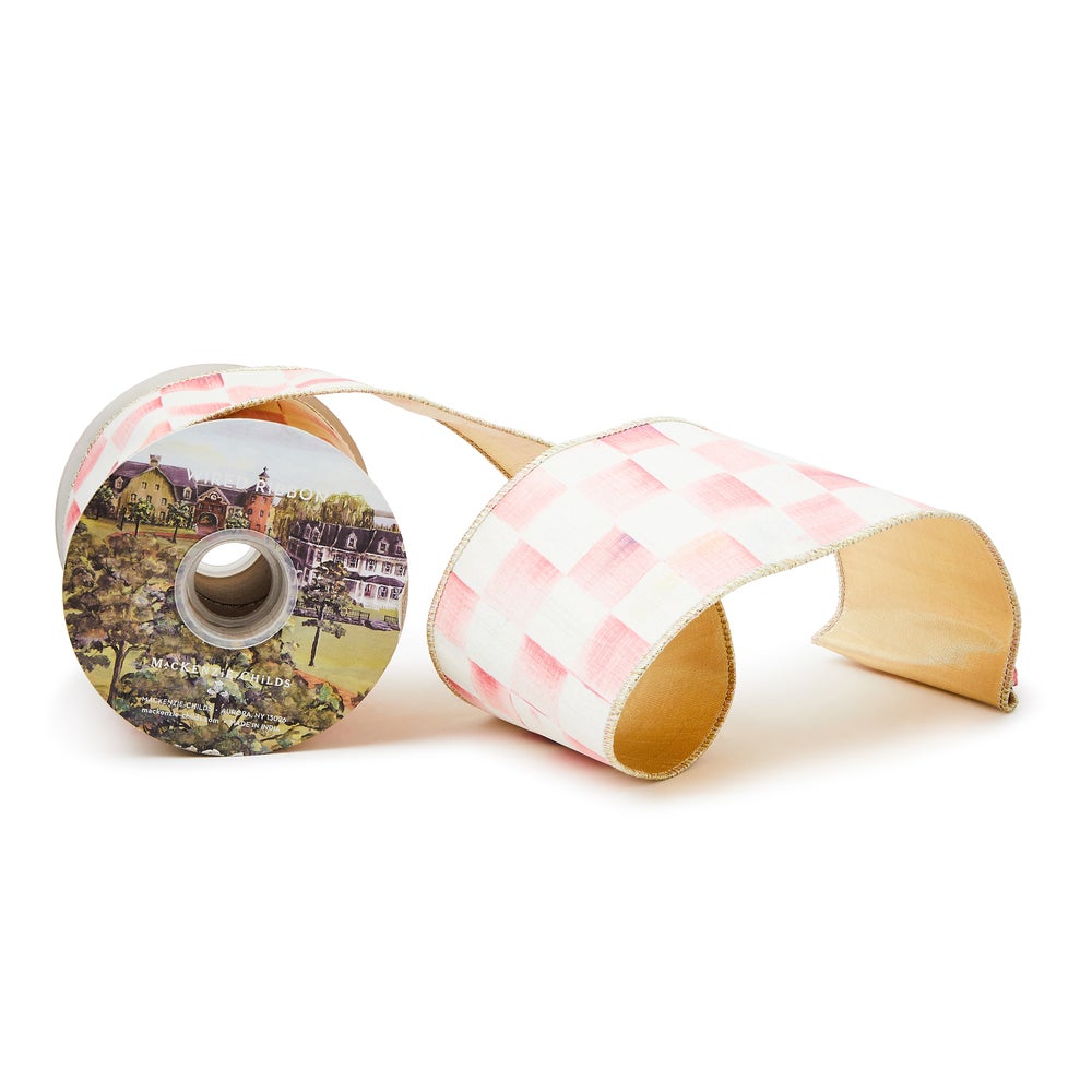 MACKENZIE-CHILDS Mackenzie-chilllds Rosy Check 4" Ribbon