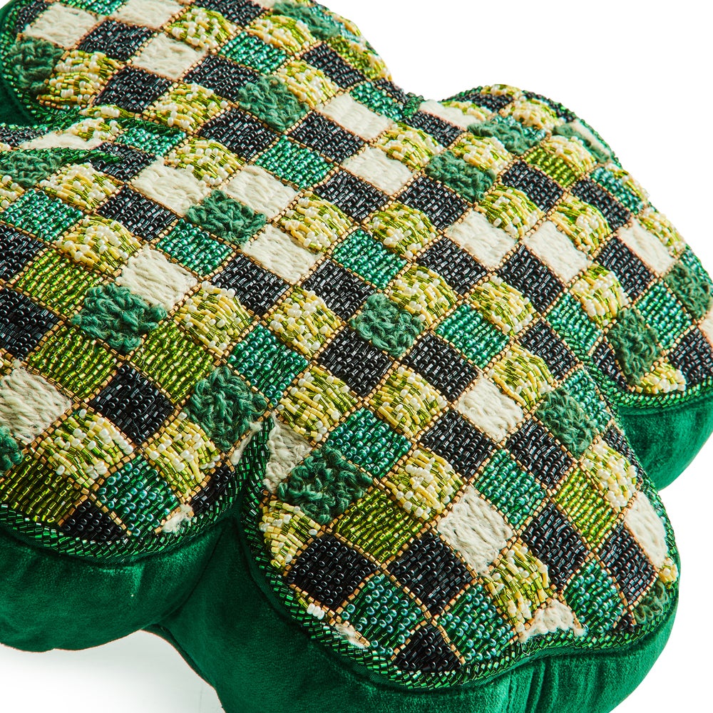 MACKENZIE-CHILDS Mackenzie-chilllds Shaped Lucky Clover Throw Pillow - Image 2