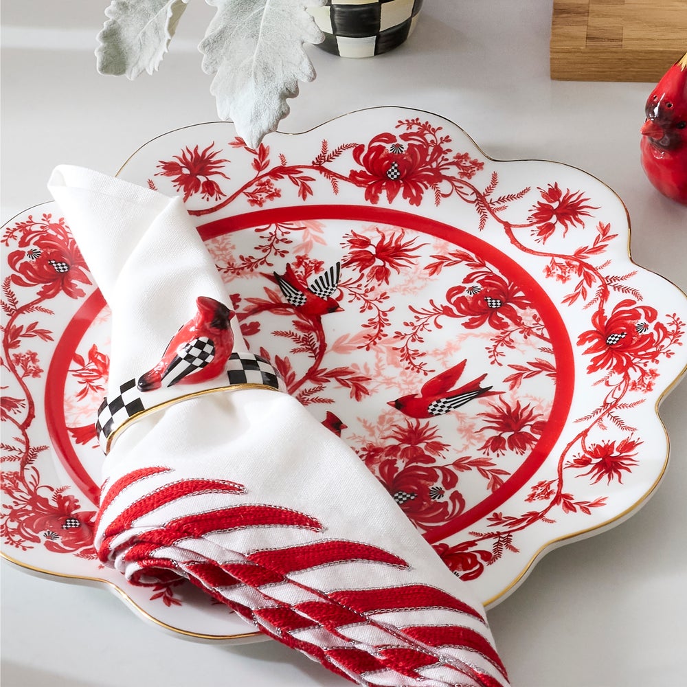 MACKENZIE-CHILDS Mackenzie-chilllds Peppermint White Napkin, Set of 4 - Image 2
