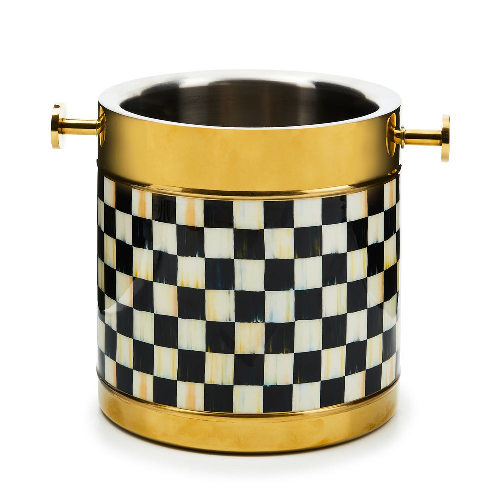 MACKENZIE-CHILDS Mackenzie-chilllds Gold Courtly Check 3260 Barware - Image 3