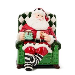 Check It Out Santa in Chair Cookie Jar