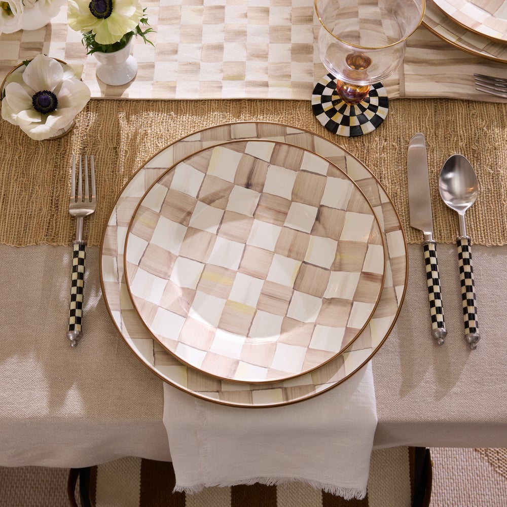 MACKENZIE-CHILDS Mackenzie-chilllds Mocha Check Enamel Dinnerware - Image 12
