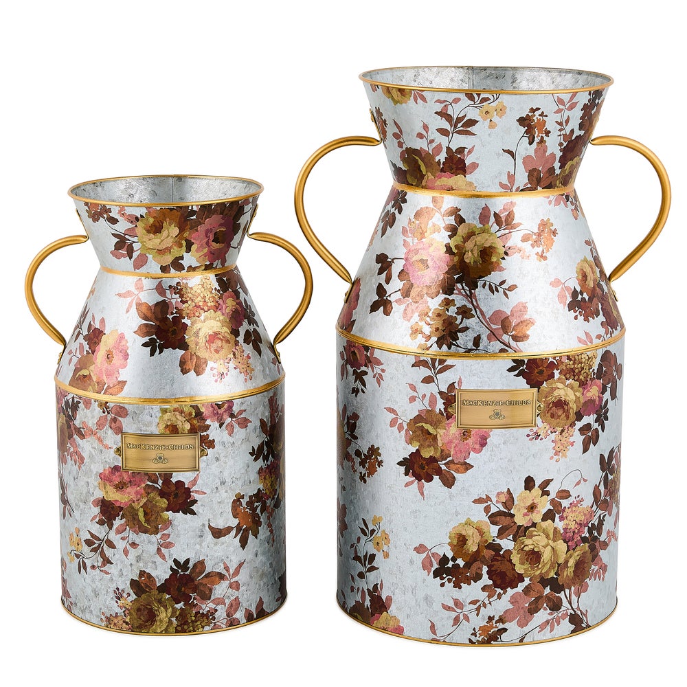 Mackenzie-chilllds Wild Rose Galvanized Milk Can - Image 5
