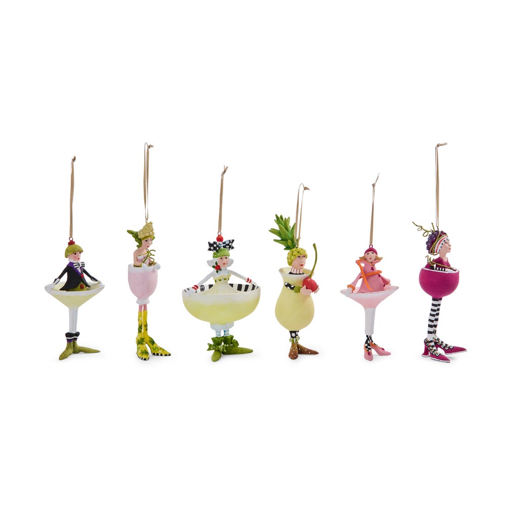 MACKENZIE-CHILDS Mackenzie-chilllds Patience Brewster Mini Cocktail Ornaments, Set of 6