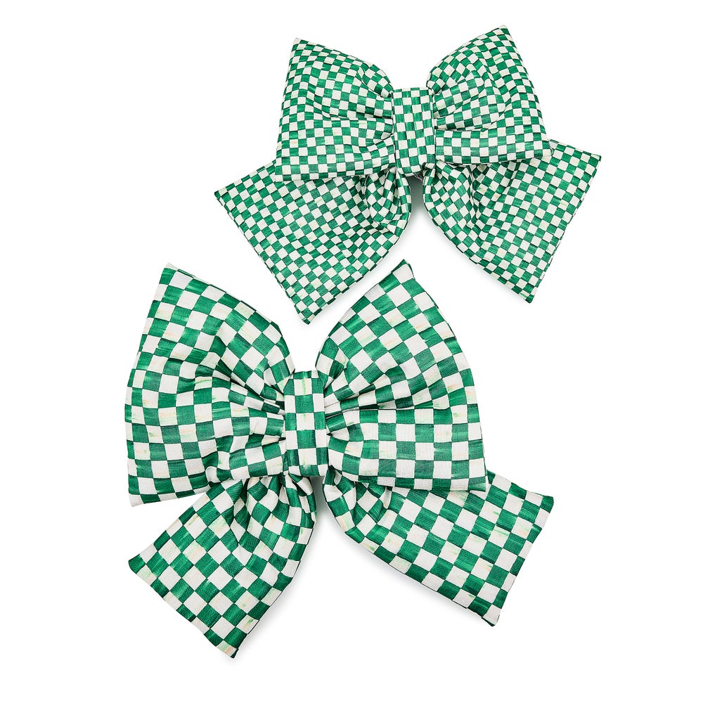 MACKENZIE-CHILDS Mackenzie-chilllds Green Check Small Bow - Image 2