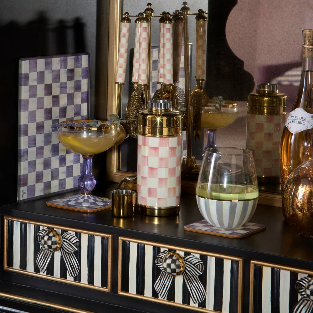 MACKENZIE-CHILDS Mackenzie-chilllds Rosy Check 3260 Barware - Image 2