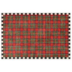 MACKENZIE-CHILDS Mackenzie-chilllds Royal Stewart Tartan Red 5" x 76" Washable Rug