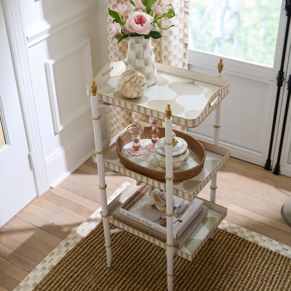 MACKENZIE-CHILDS Mackenzie-chilllds Mocha 3-Tier Tray Table - Image 2