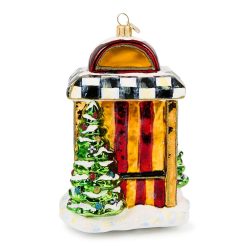 Alternative view of MACKENZIE-CHILDS Mackenzie-chilllds Santa's Toy Store Glass Ornament