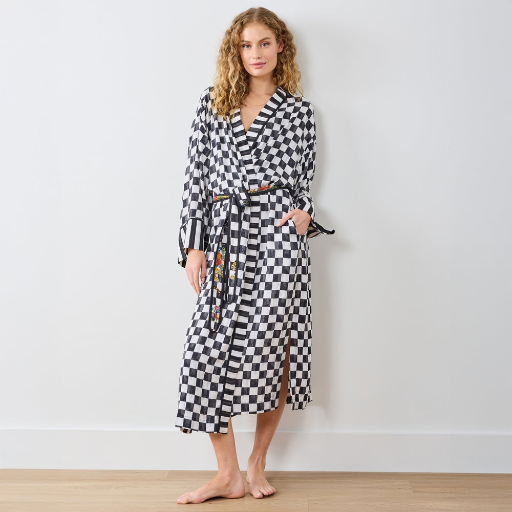 Courtly Flower Market Satin Robe