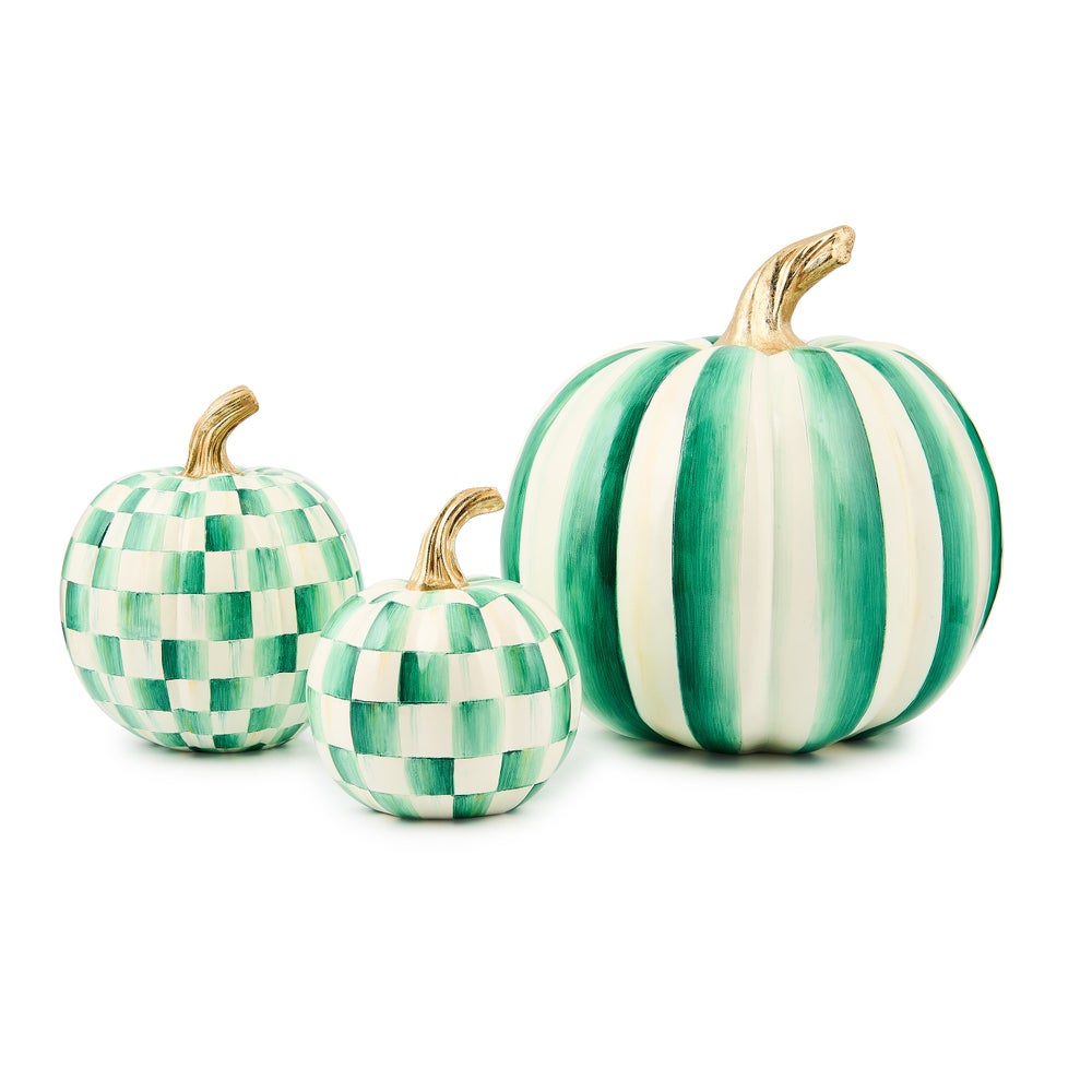 MACKENZIE-CHILDS Mackenzie-chilllds Emerald Check Mini Pumpkin - Image 3
