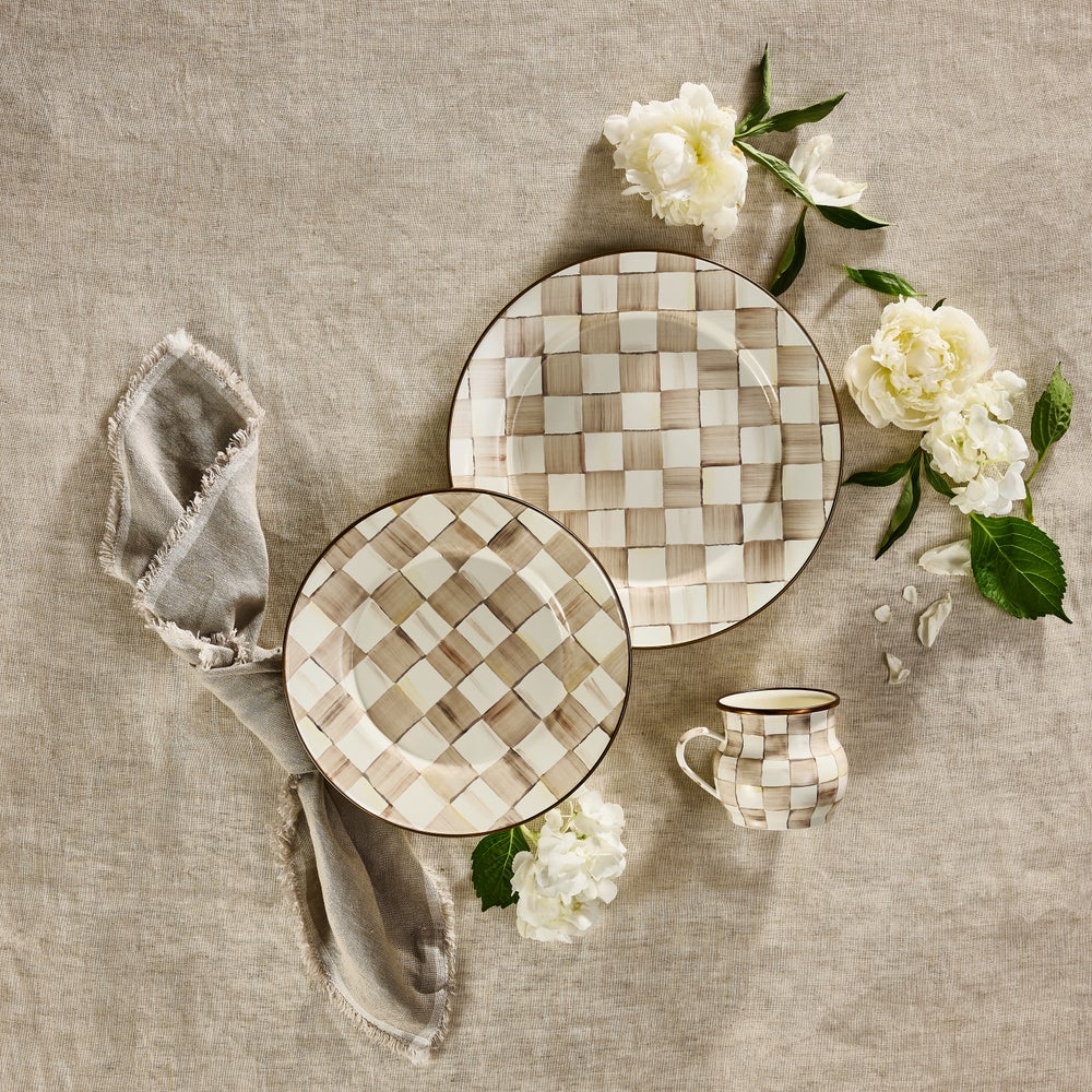 MACKENZIE-CHILDS Mackenzie-chilllds Mocha Check Enamel Dinnerware - Image 3