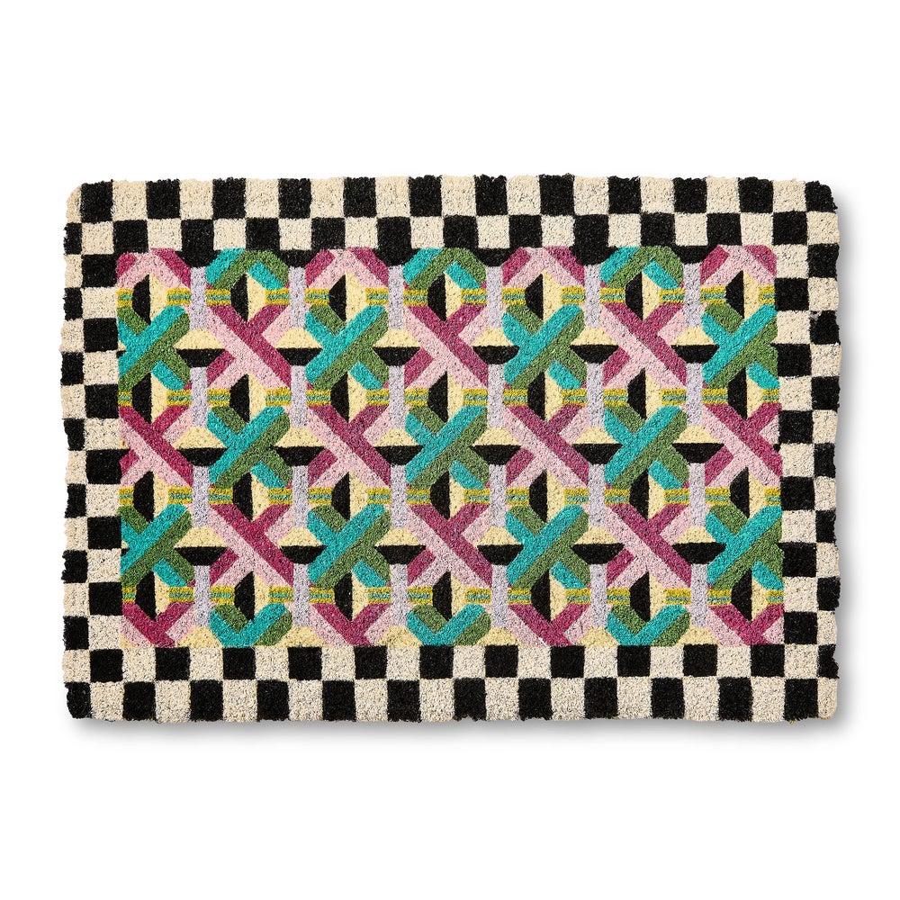 MACKENZIE-CHILDS Mackenzie-chilllds Multi Color Lattice Entrance Mat