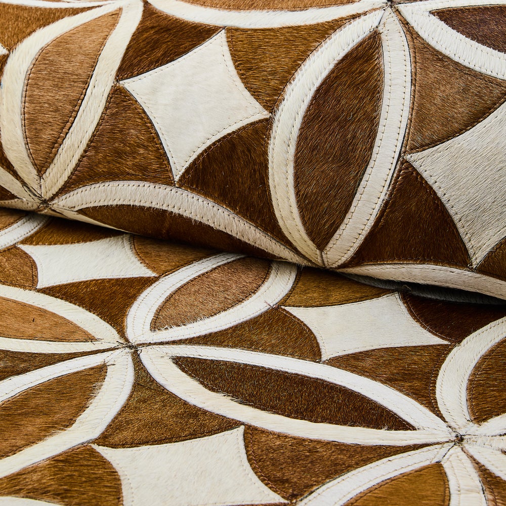 MACKENZIE-CHILDS Mackenzie-chilllds Mocha Kyoto Hair on Hide 6" Round Rug - Image 2