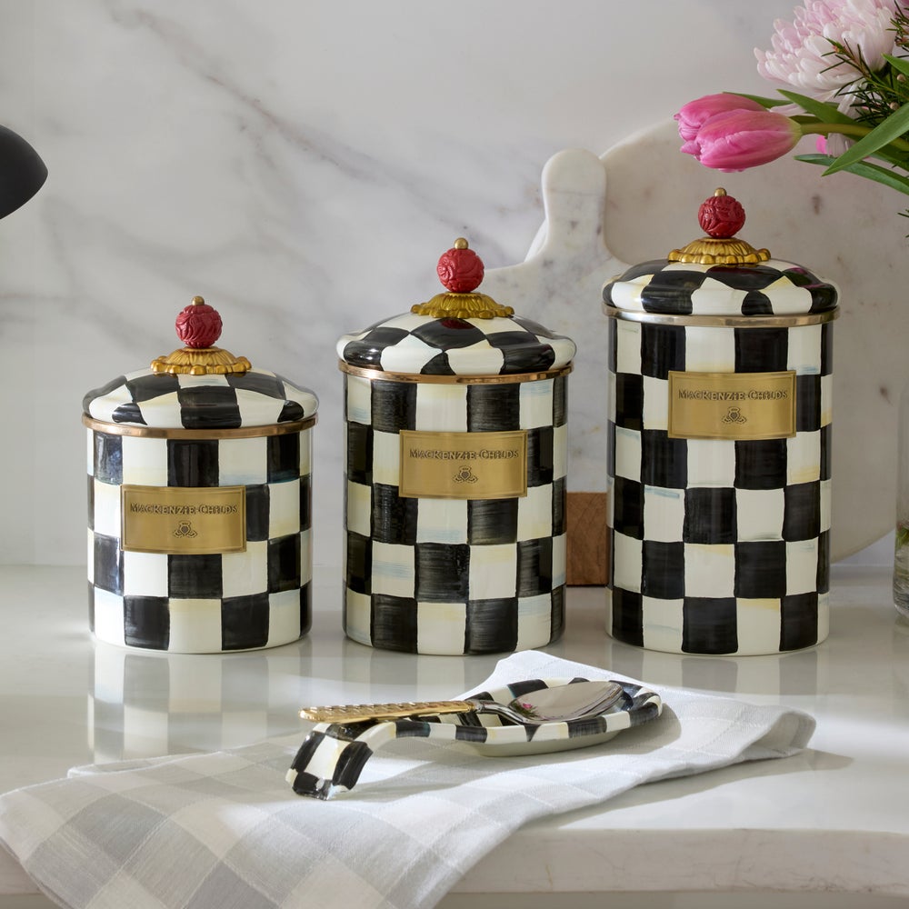 Courtly Check Enamel Canisters - Image 3