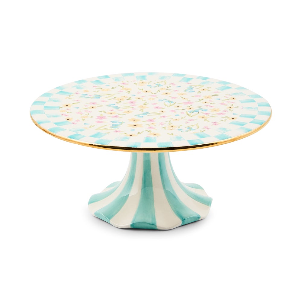 MACKENZIE-CHILDS Mackenzie-chilllds Posie Patch Ceramic Pedestal Platter